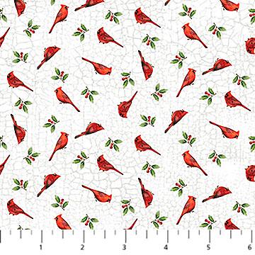 Winter Song cardinals 27805-10 by Northcott Fabrics