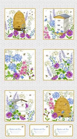 Buzzy Bee multi block panel 952-09 by Henry Glass Fabrics