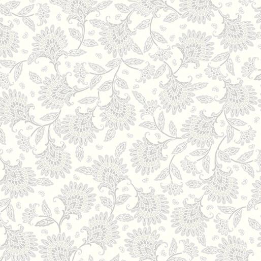 Whimsy Floral white grey 108 in 16388W-09