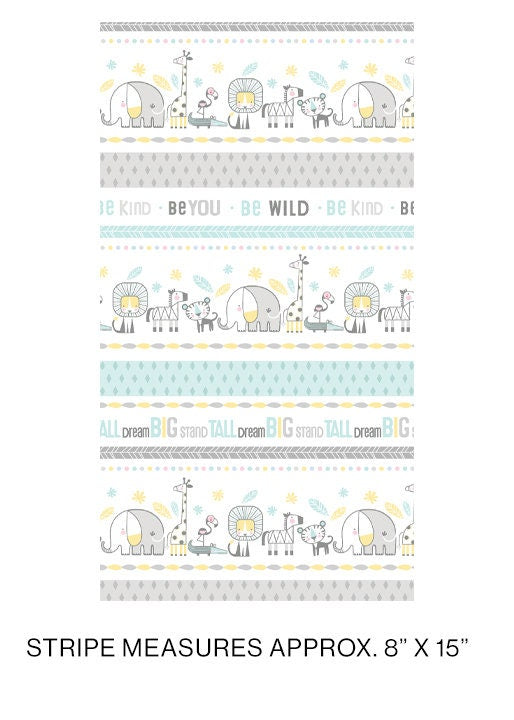 Snuggle In The Jungle Striped Flannel Wht by Benartex 10441F-09