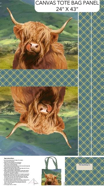 Highland Home Canvas Tote Bag Panel by Northcott Fabrics C28696-76