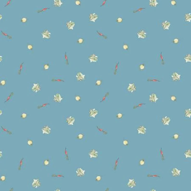 A Tale of Peter Rabbit veggies blue C14703R by Riley Blake Fabrics