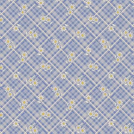 Aunt Grace calico blue lattice R350682-BLUE