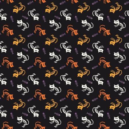 Beggar's Night Cats Black C14501R-BLACK by Riley Blake Designs