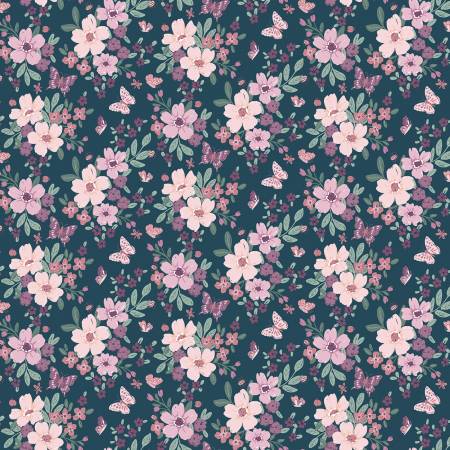 Buds and Butterflies Main Emerald Floral C15350R-EMERALD by Riley Blake Fabrics