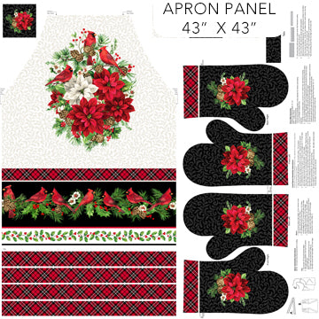 Cardinal Christmas Apron and Mitts panel DP25478-10