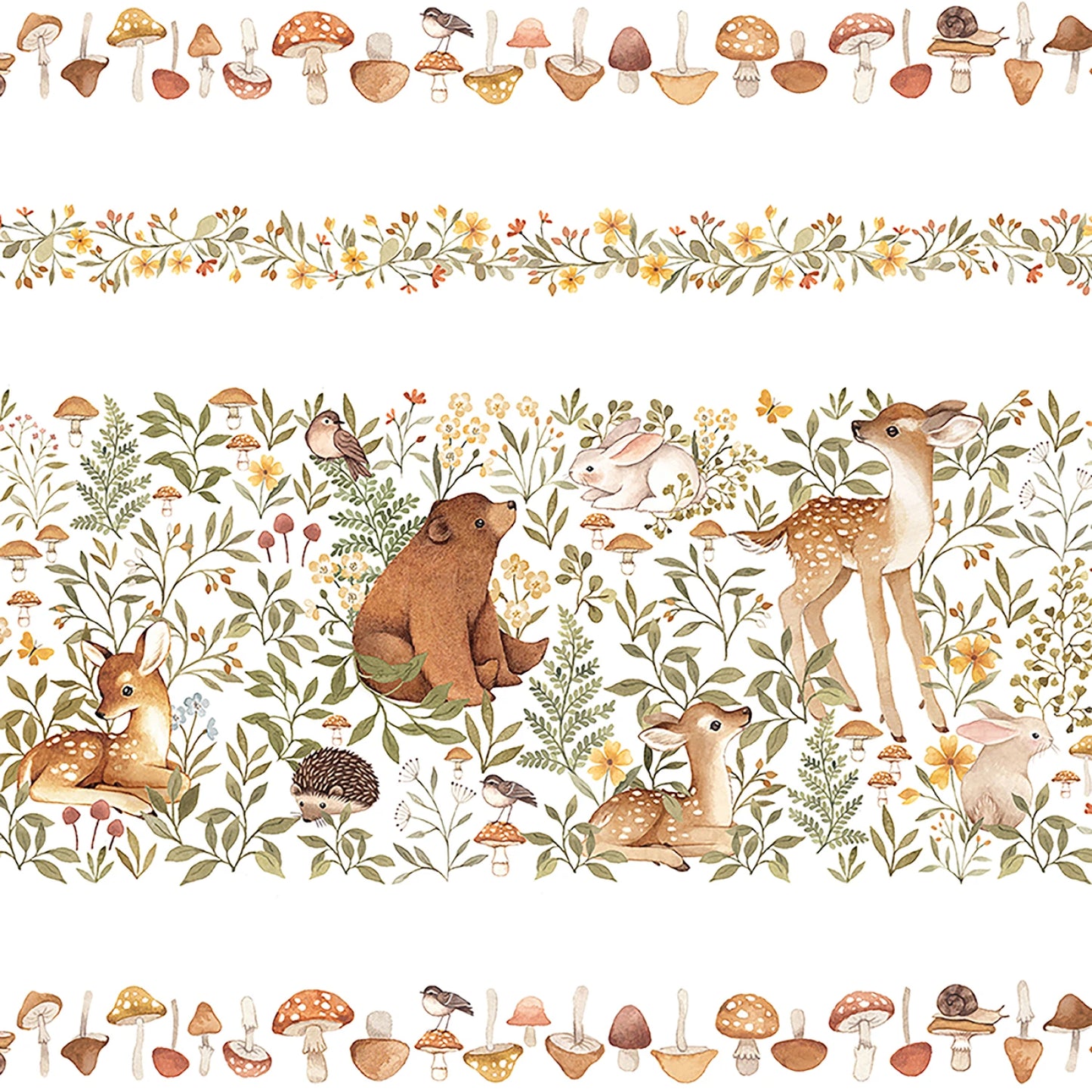 Count on Me white woodland friends stripe by Dear Stella ST-DNS3322WHITE