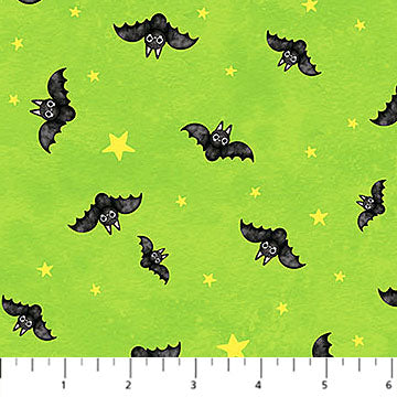 Ghost Town green bats by Northcott Fabrics 28938-75