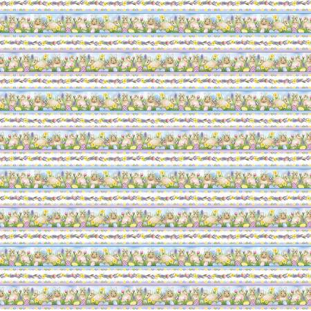 Hoppy Hunting Pastel Blue Stripe 1067-11