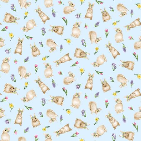 Hoppy Hunting pastel blue bunnies 1062-11
