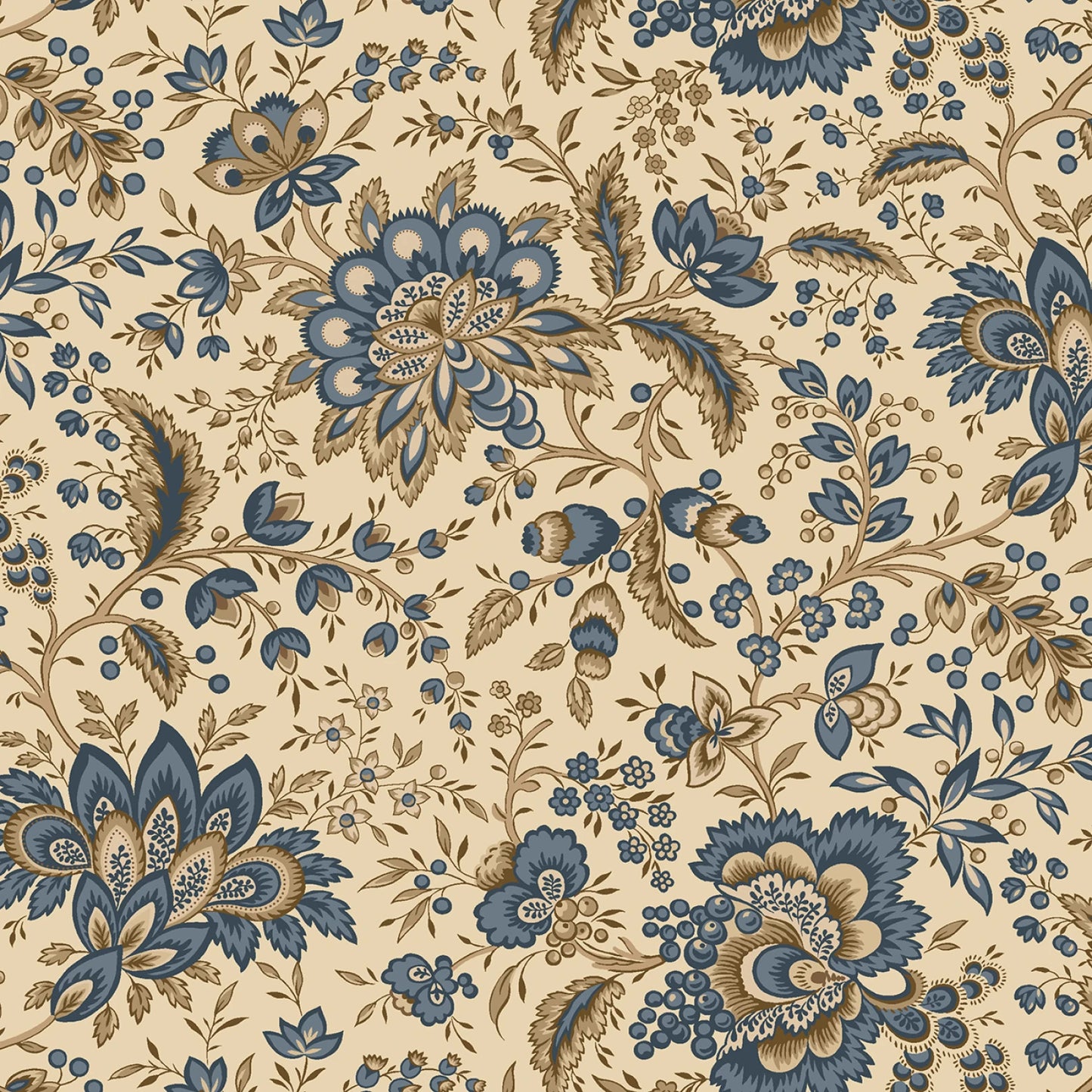 Jacobean 108 in quilt back by Marcus Fabrics QB101749D-BEIGE