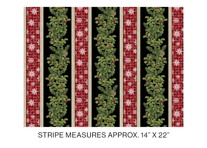 Joy Of The Season Stripe BlkMulti by Benartex 13092-12