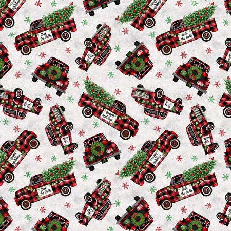 Lumberjack Gnome grey holiday buffalo plaid truck CD2079-GREY