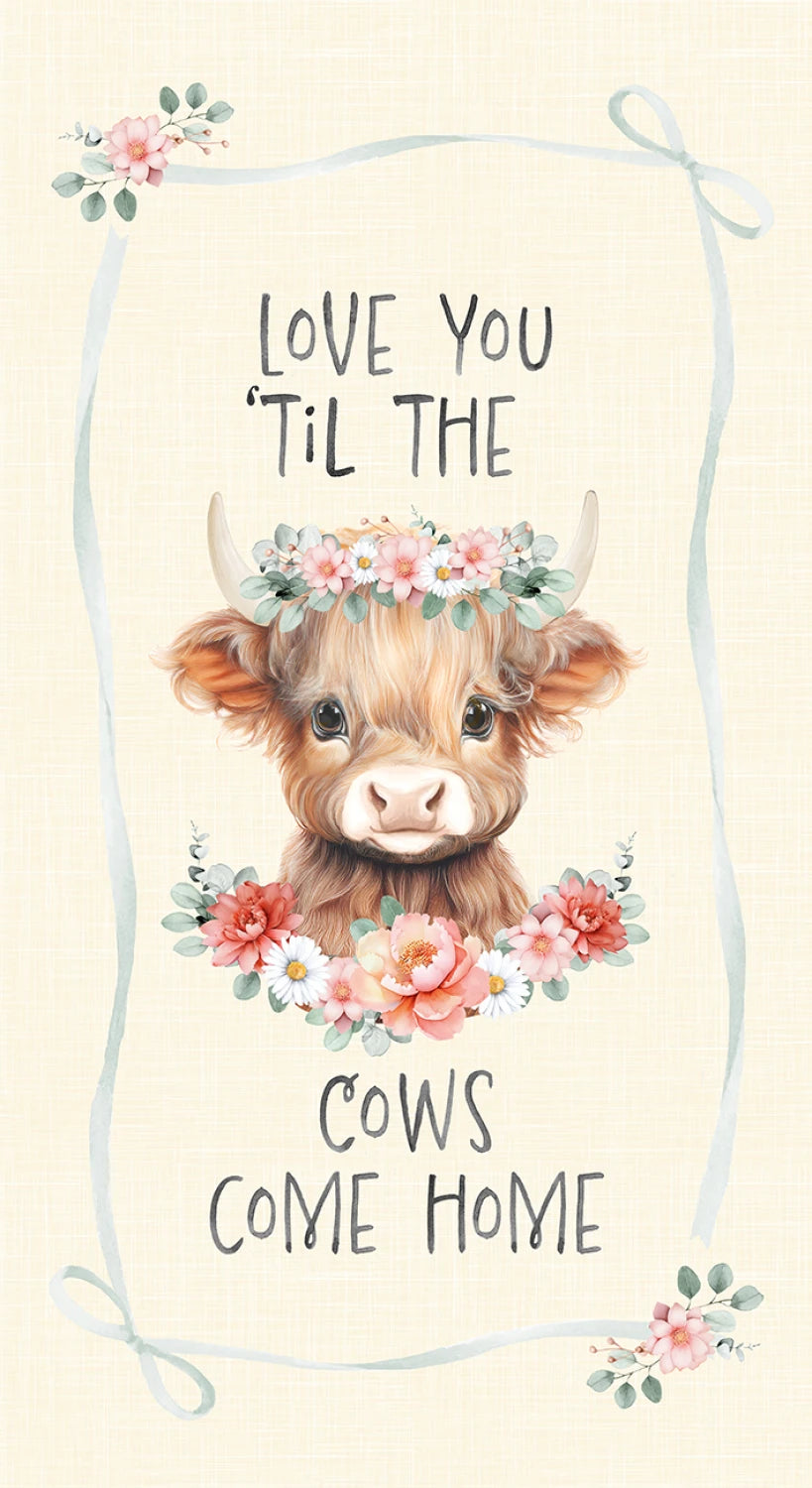 Til the Cows Come Home panel CD4040 cream by Timeless Treasures