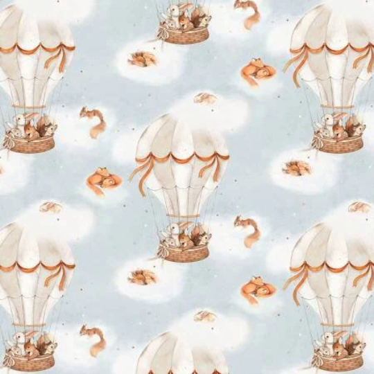 Woodland Story ST-DNS2512MULTI hot air balloons forest dreams