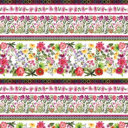 Inspired Blooms stripe 16209B-09 by Benartex Fabrics