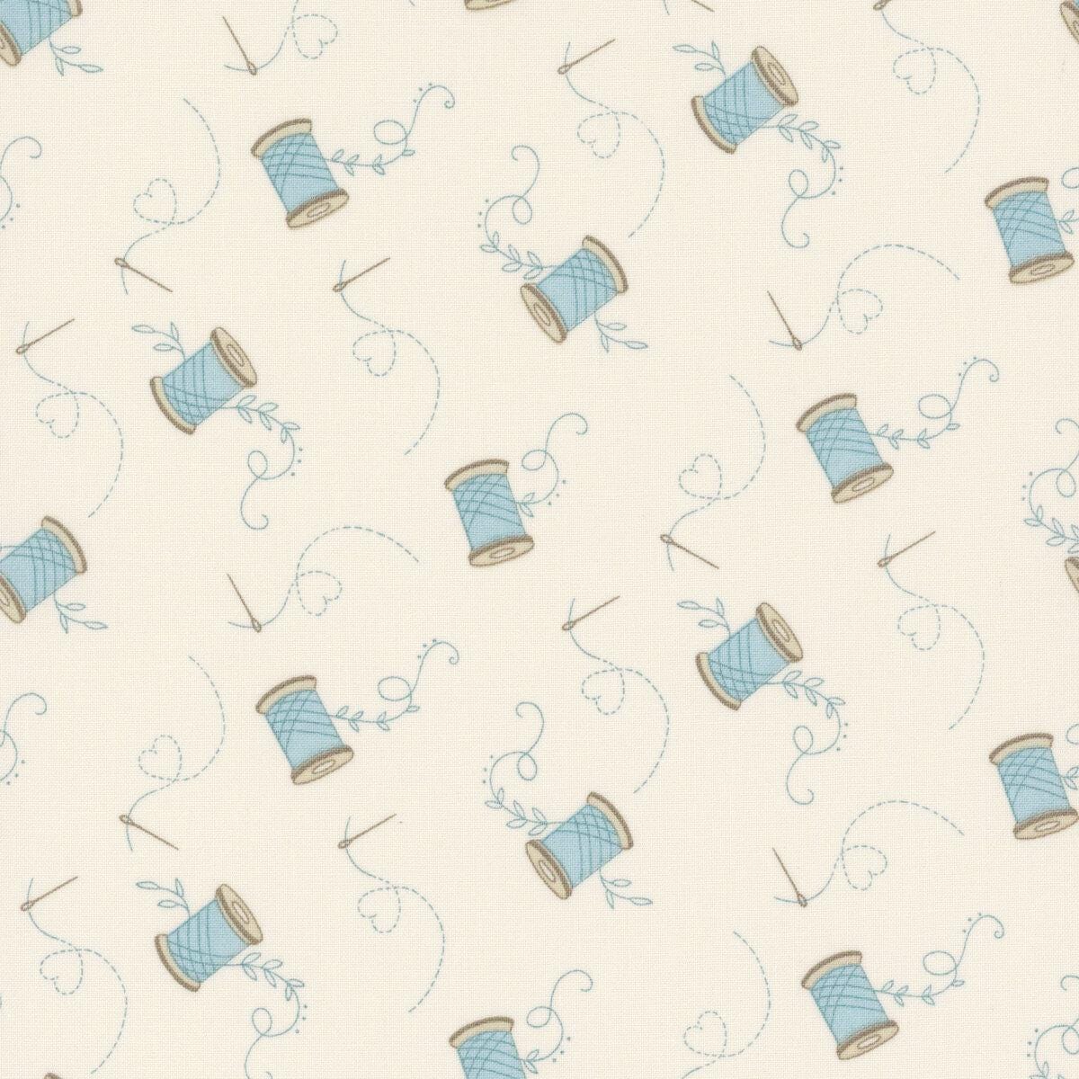 Sewing Bird Lake Needle and Thread Cream by Edyta Sitar and Andover Fabrics A-1605-L