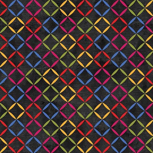 Inspired Blooms Black Lattice 16213-12 by Benartex Fabrics