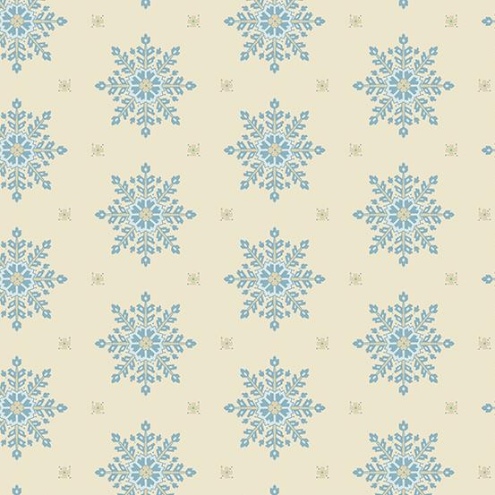 Blue Escape Cream with blue snowflakes A356 BN