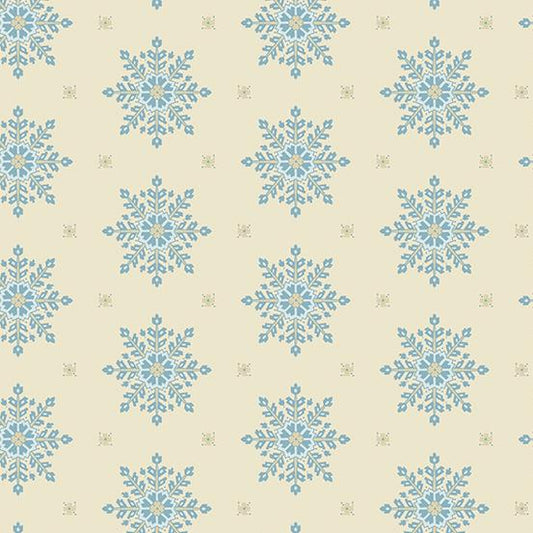 Blue Escape Cream with blue snowflakes A356 BN