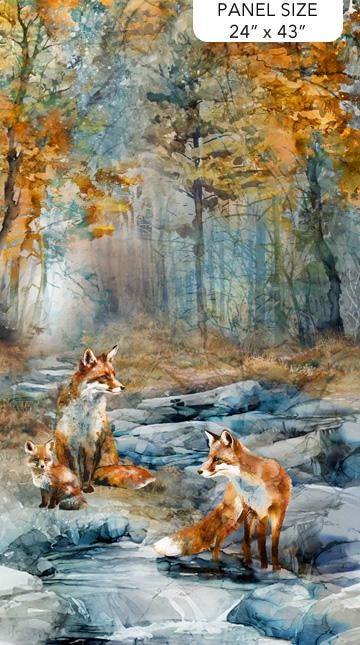 Fox Den panel by Northcott Fabrics DP28330-44