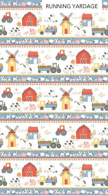 Quack quack moo stripe 27817-10 by Northcott Fabrics