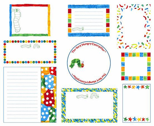 The Very Hungry Caterpillar Labels by Andover Fabrics A-8947-X