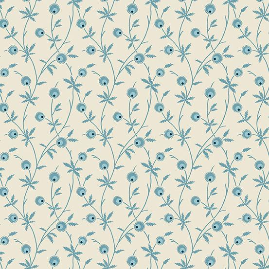 Blue Escape cream vines by Edyta Sitar and Andover Fabrics A-359-LT