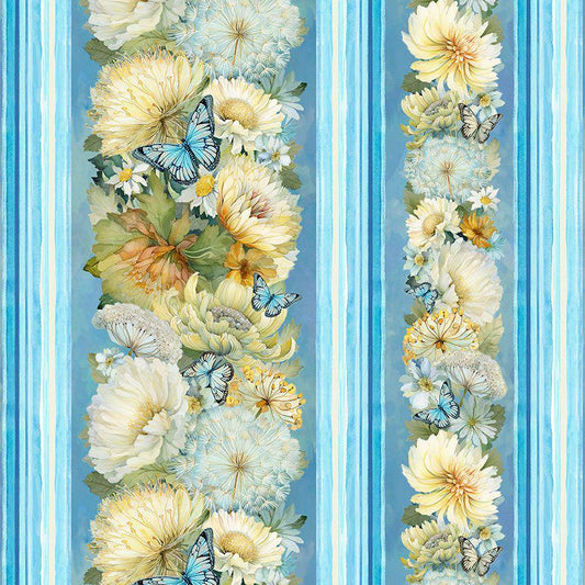 Forest Whisper Stripe by Timeless Treasures FLEUR-CD3682-BLUE