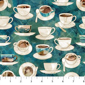 Barista coffee cups DP27698-68 by Northcott Fabrics