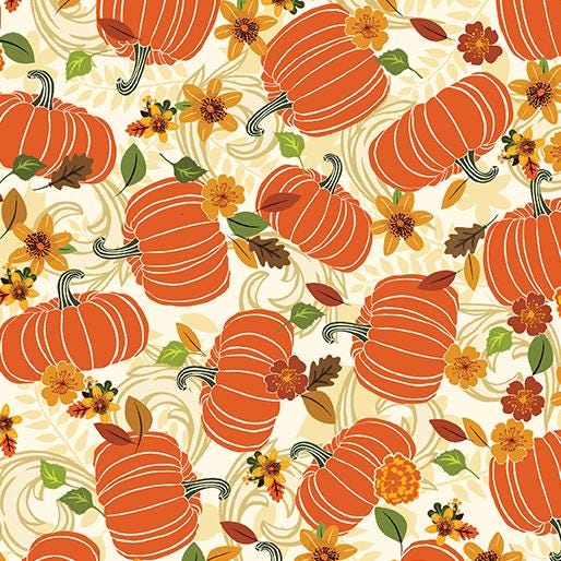 Gather Together cream pumpkins 14462-07 by Benartex Fabrics