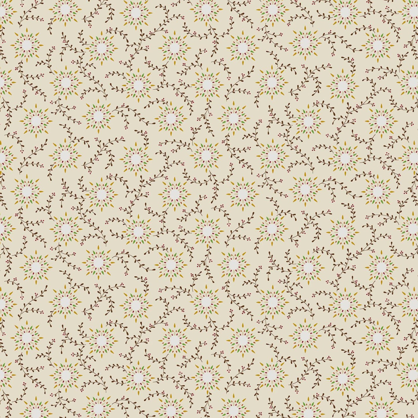 Wheat Starburst Vine by Kim Diehl 108 in 1834-40 by Henry Glass Fabrics