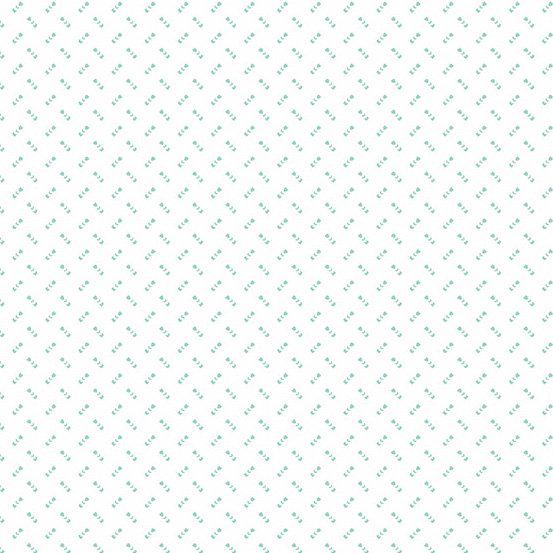 Welcome Spring Teal Heart Tie A-397-T by Andover Fabrics