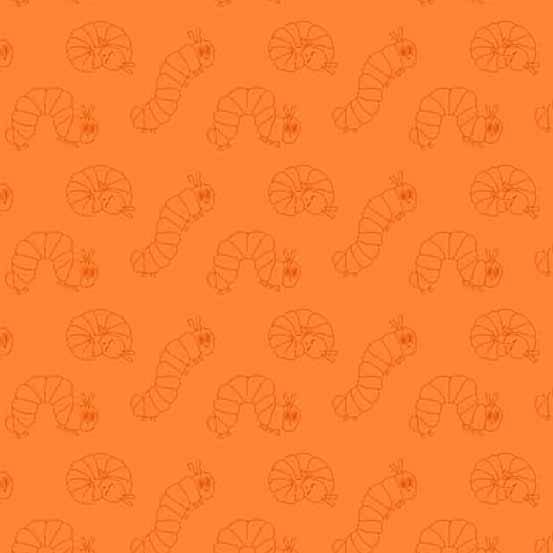 The Very Hungry Caterpillar orange bugs by Andover Fabrics A-8940-O