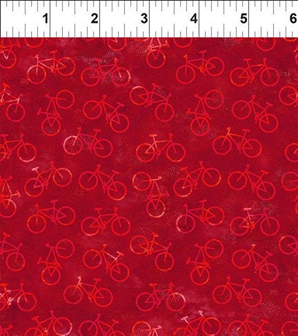 On The Go Red Bicycles 8KFA-1 by In The Beginning Fabrics