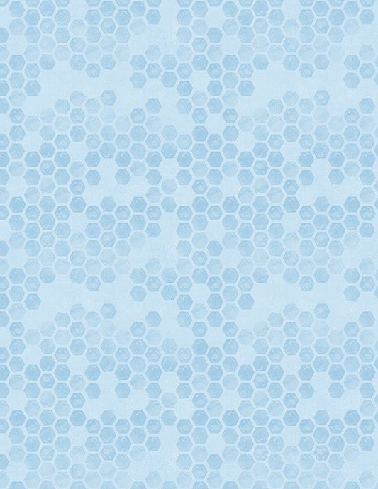 Bees and Blooms Honeycomb Blue 89287-444 by Wilmington Prints