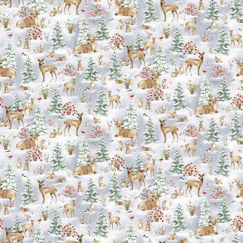 Bundle Up deer scenic 820-90 by Henry Glass Fabrics