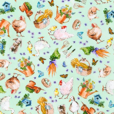 Bunny Lane Garden Mint ABYD2165632 by Robert Kauffman Fabrics