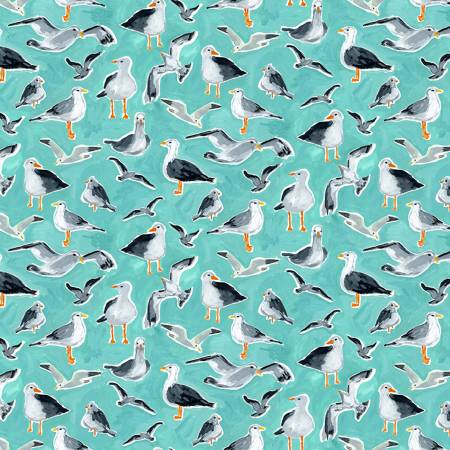 Chasing the Sun Seagulls teal by Dear Stella ST-DJL2432TEAL