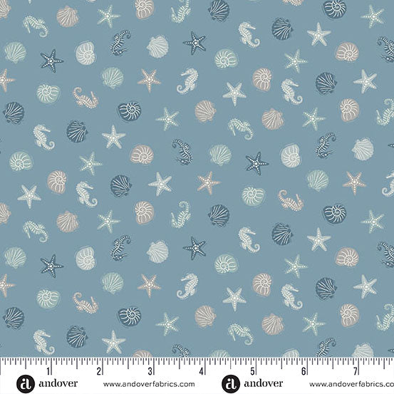 Driftwood Sealife Blue by Andover Fabrics MU-175-B