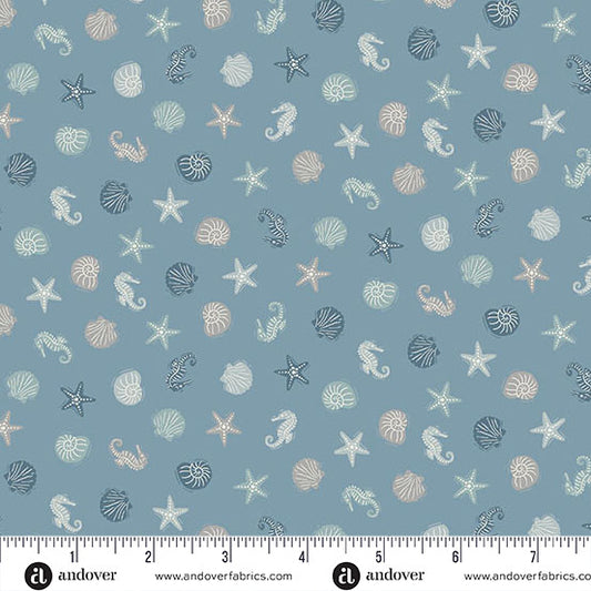 Driftwood Sealife Blue by Andover Fabrics MU-175-B