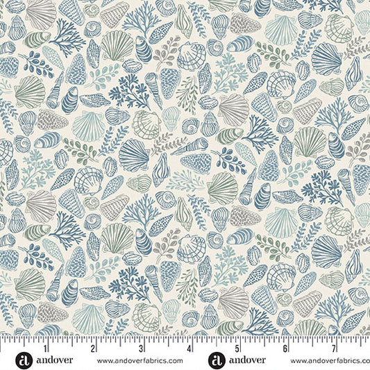 Driftwood Shells cream by Andover Fabrics MU-176-Q