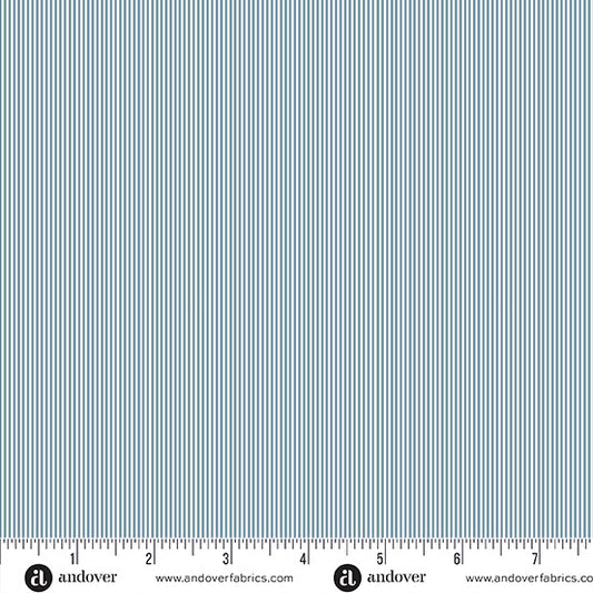 Driftwood pin stripe blue by Andover Fabrics MU-2088-B5