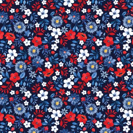 Faith, Family Freedom Patriotic Flowers by Benartex 14831B-57