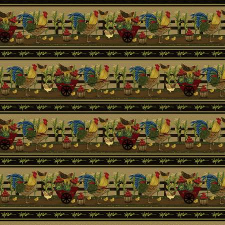 Farm to Market black border stripe  by Henry Glass 2566-99