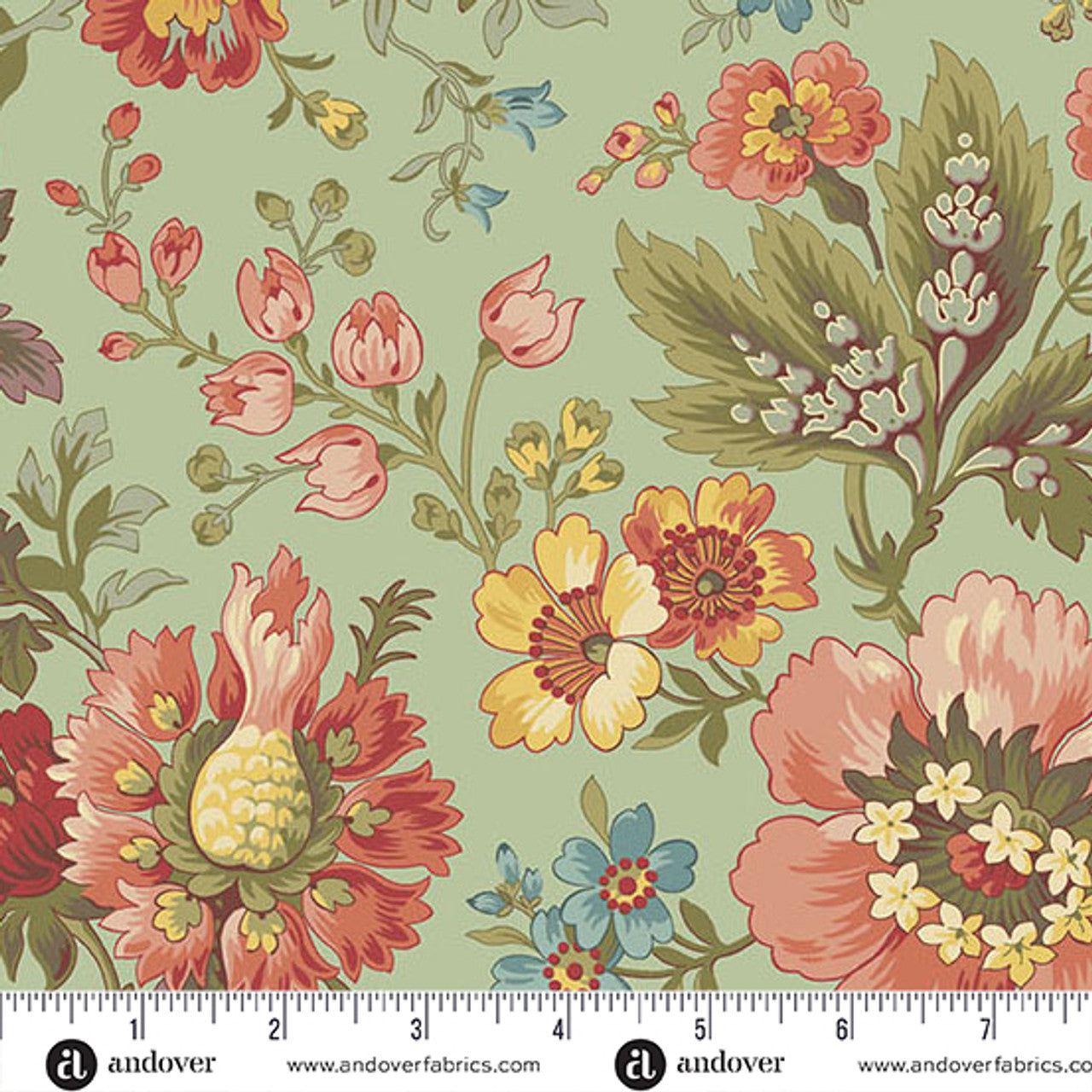 Farmers Daughter Milk and Honey Garden Green by Edyta Sitar and Andover Fabrics 10073-G
