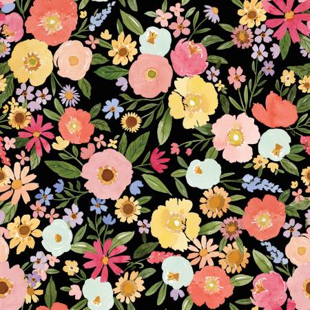 Flora No. 6 main black C14460R-BLACK by Riley Blake Fabrics