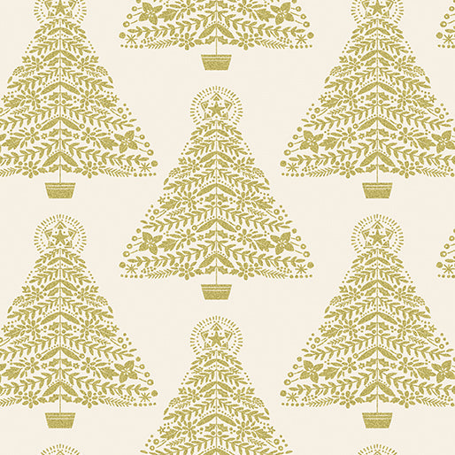 Holiday Sparkle Festive Trees Cream by Benartex 12528M-07