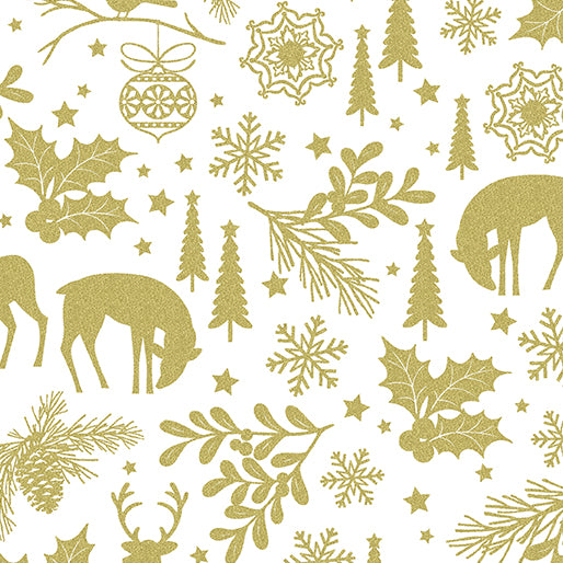Holiday Sparkle Holiday Forest Ivory by Benartex 12524M-07
