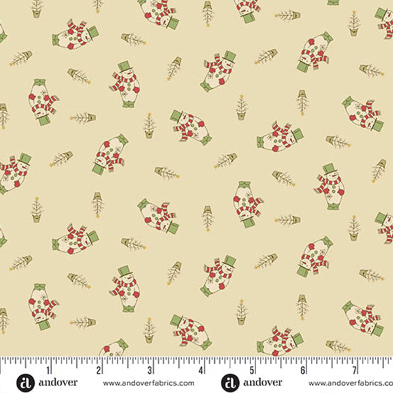Jingle Bell by Laundry Basket Quilts snowman buttercream A-10349-L